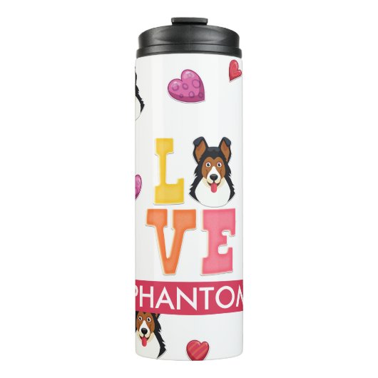 Bouteilles Isothermes Custom Cute Valentine's Day Chien berger allemand (Devant)