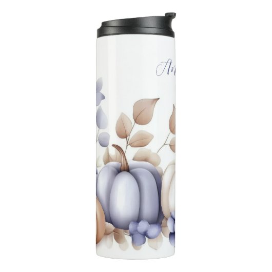 Bouteilles Isothermes custom fall design with flowers and pumpkins (Tourné sur la gauche)