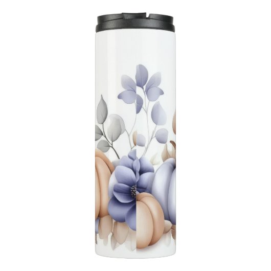 Bouteilles Isothermes custom fall design with flowers and pumpkins (Dos)