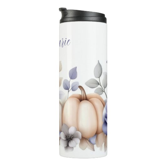 Bouteilles Isothermes custom fall design with flowers and pumpkins (Tourné sur la droite)