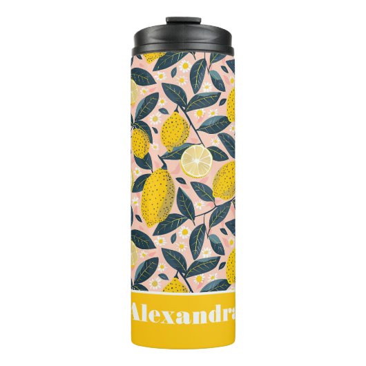 Bouteilles Isothermes Custom Lemon Pattern Water Bottle with Name (Devant)