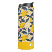 Bouteilles Isothermes Custom Lemon Pattern Water Bottle with Name (Tourné sur la gauche)