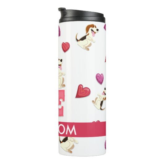 Bouteilles Isothermes Custom mignon Valentine's Day Beagle Chien (Tourné sur la droite)