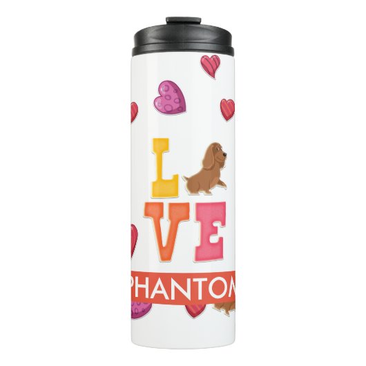 Bouteilles Isothermes Custom mignon Valentine's Day Dachshund Chien (Devant)