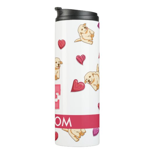 Bouteilles Isothermes Custom mignon Valentine's Day Golden retriever Chi (Tourné sur la droite)