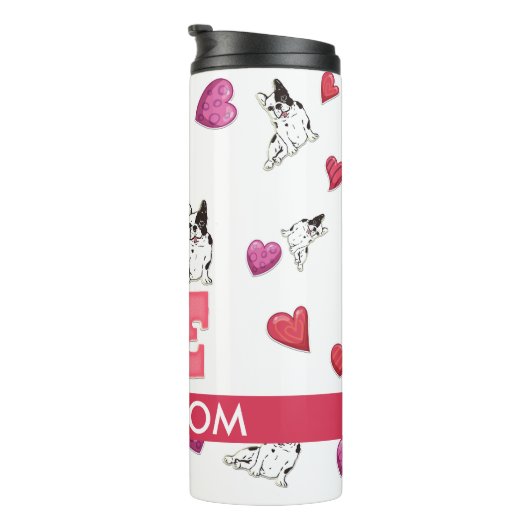 Bouteilles Isothermes Custom mignonne Saint-Valentin Chien de taureau fr (Tourné sur la droite)