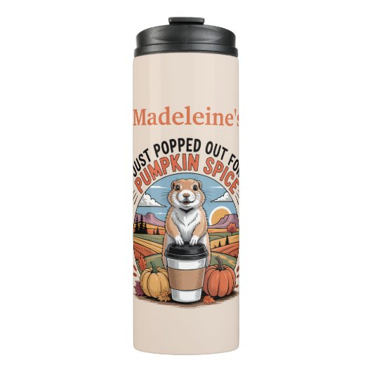 Bouteilles Isothermes Custom Name Pumpkin Spice Autumn Prairie Dog (Devant)