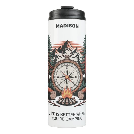 Bouteilles Isothermes Custom Name & Text Camping (Devant)