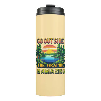 Bouteilles Isothermes Custom Outdoor Nature Scene Pixel Art Graphic 