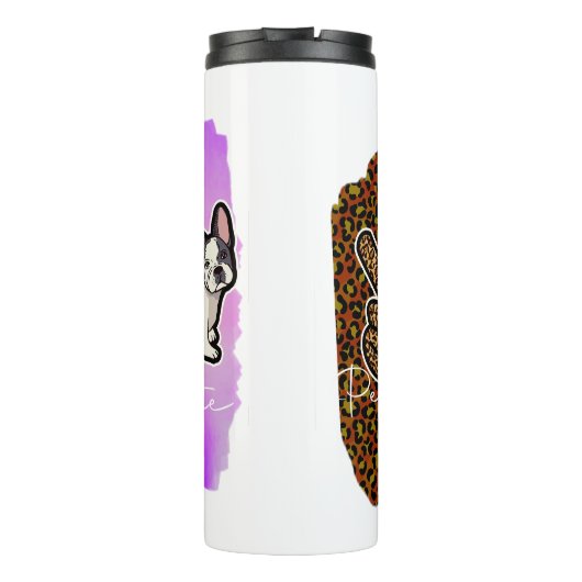 Bouteilles Isothermes Custom Peace Love Boston terrier avec message (Dos)