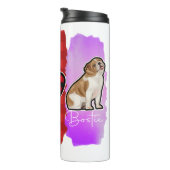 Bouteilles Isothermes Custom Peace Love English Bulldog avec message (Tourné sur la droite)