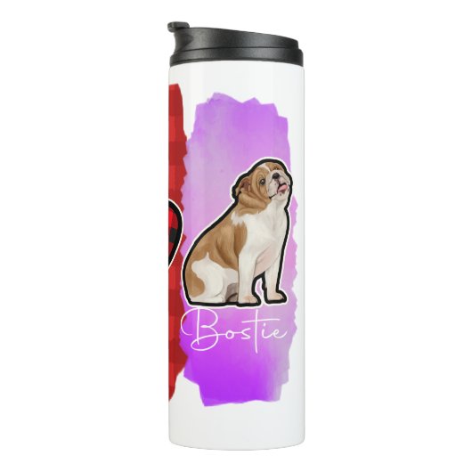 Bouteilles Isothermes Custom Peace Love English Bulldog avec message (Tourné sur la droite)