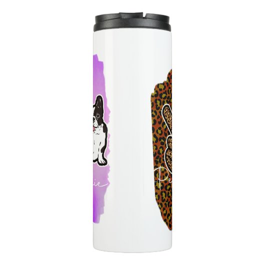 Bouteilles Isothermes Custom Peace Love French Bulldog avec message (Dos)