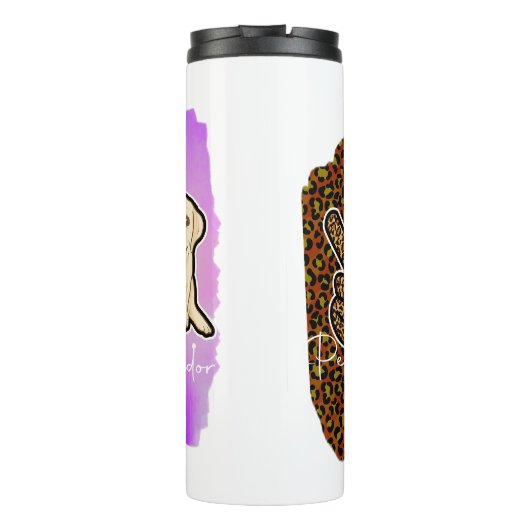 Bouteilles Isothermes Custom Peace Love Labrador Retriever avec message (Dos)