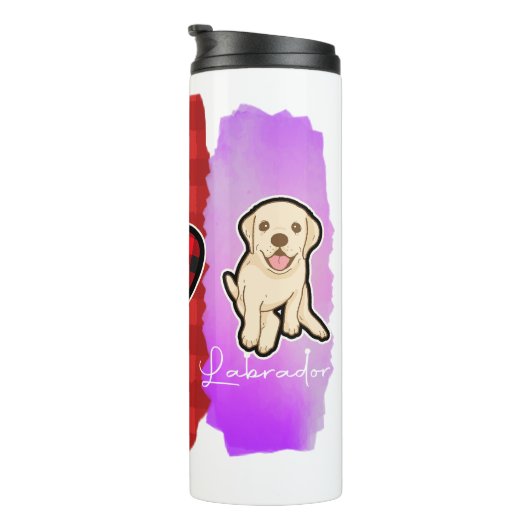 Bouteilles Isothermes Custom Peace Love Labrador Retriever avec message (Tourné sur la droite)