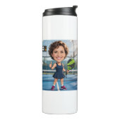 Bouteilles Isothermes Custom Photo Head Padel/Pickleball Player Caricatu (Tourné sur la gauche)