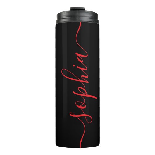 Bouteilles Isothermes Custom Red Script Name Black Thermal Tumbler (Devant)