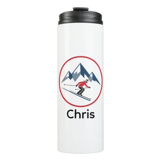 Bouteilles Isothermes Custom Thermal Tumbler – Downhill Skier Logo Desig (Devant)