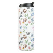 Bouteilles Isothermes Customizable Name Floral Paw Print Thermal Tumbler (Tourné sur la gauche)