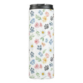 Bouteilles Isothermes Customizable Name Floral Paw Print Thermal Tumbler (Dos)