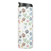 Bouteilles Isothermes Customizable Name Floral Paw Print Thermal Tumbler (Tourné sur la droite)