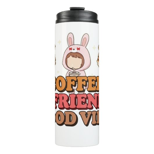 Bouteilles Isothermes Cute Animal Friends Coffee Lovers (Devant)