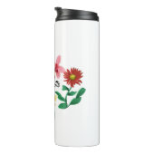 Bouteilles Isothermes Cute Aquarelle Giraffe Nom Floral (Tourné sur la droite)