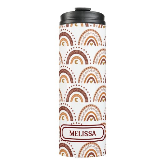 Bouteilles Isothermes Cute Brown Boho Rainbow Whimsical Motif (Devant)