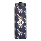 Bouteilles Isothermes Cute Brown et blanche lamas tachetées avec initial (Devant)