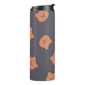 Bouteilles Isothermes Cute Brown Teddy Bear Face Pattern Dark Blue (Tourné sur la gauche)
