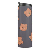 Bouteilles Isothermes Cute Brown Teddy Bear Face Pattern Dark Blue (Tourné sur la droite)
