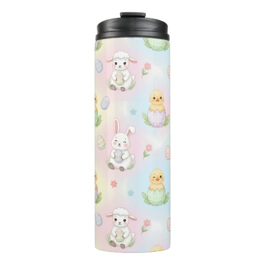 Bouteilles Isothermes Cute Bunny Chick & Lamb Easter Pattern Kids (Devant)