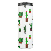 Bouteilles Isothermes Cute Cactus illustrations Pattern White (Dos)