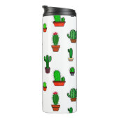 Bouteilles Isothermes Cute Cactus illustrations Pattern White (Tourné sur la droite)