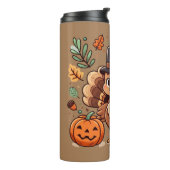 Bouteilles Isothermes Cute caricature Thanksgiving dinde et citrouille (Tourné sur la gauche)