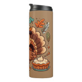 Bouteilles Isothermes Cute caricature Thanksgiving dinde et citrouille (Tourné sur la droite)