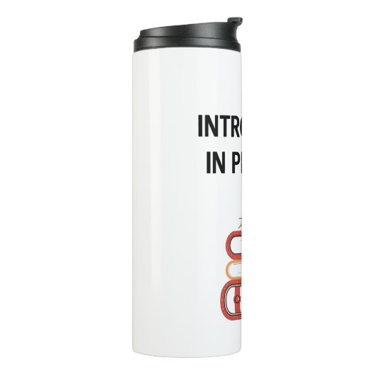 Bouteilles Isothermes Cute Cat on Books "Introvert in Progress" (Tourné sur la gauche)