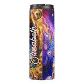 Bouteilles Isothermes Cute Cat Starry Nom personnalisé (Dos)