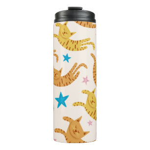 Bouteilles Isothermes Cute cats seamless pattern with stars funny drawin
