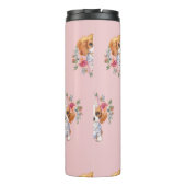 Bouteilles Isothermes Cute Cavalier King Charles Spaniel Chien et Fleurs (Dos)