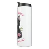 Bouteilles Isothermes Cute chat Floral Design Fleurit et grandit (Tourné sur la droite)