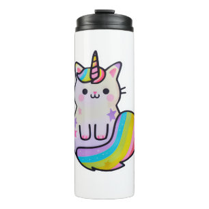 Bouteilles Isothermes Cute chat licorne arc-en-ciel