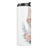 Bouteilles Isothermes Cute Chat Rose Floral (Tourné sur la gauche)