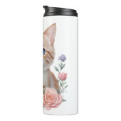 Bouteilles Isothermes Cute Chat Rose Floral (Tourné sur la droite)