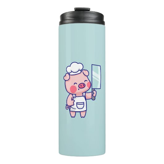 Bouteilles Isothermes Cute Chef Pig with Cleaver (Devant)