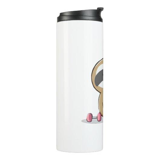 Bouteilles Isothermes Cute Chibi Sloth Workout � Funny Kawaii Gym Animal (Tourné sur la gauche)