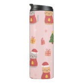 Bouteilles Isothermes Cute Christmas Cats Pattern – Pink Holiday Design (Tourné sur la droite)