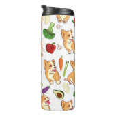 Bouteilles Isothermes Cute Corgi and Vegetables Motif alimentaire (Tourné sur la droite)
