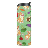 Bouteilles Isothermes Cute Corgi and Vegetables Motif alimentaire (Tourné sur la gauche)