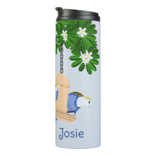 Bouteilles Isothermes Cute Couple Parrots Joués Rosellas Ajouter un nom